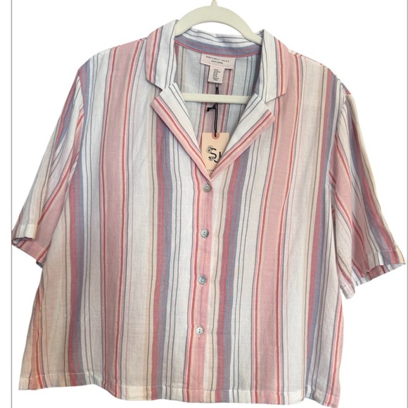 Sincerely Jules Striped Short Sleeve Top NWT - Picture 1 of 2